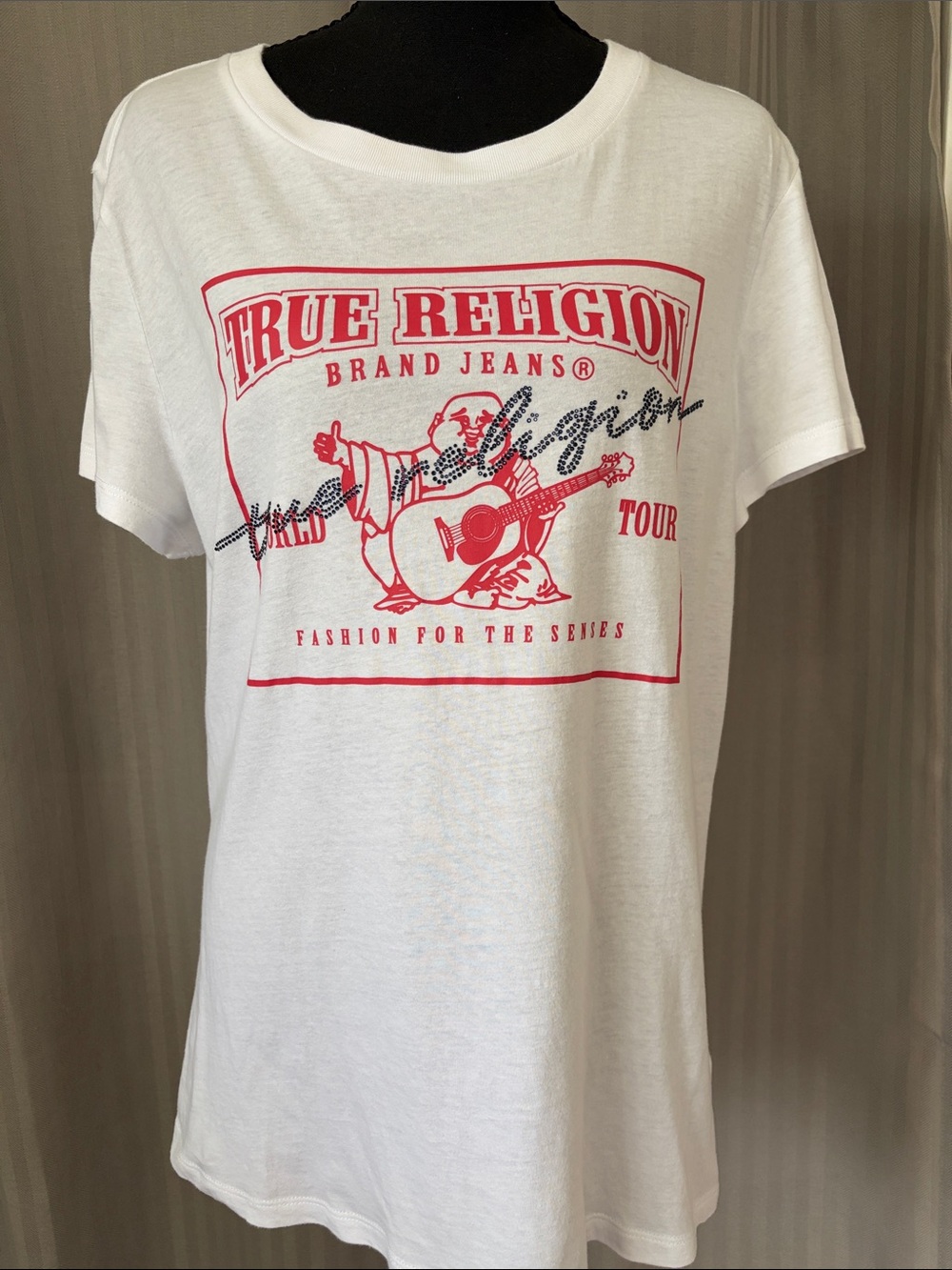 True Religion White Tee with Red Graphic Logo